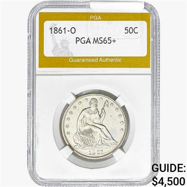 1861-O Seated Liberty Half Dollar PGA MS63+