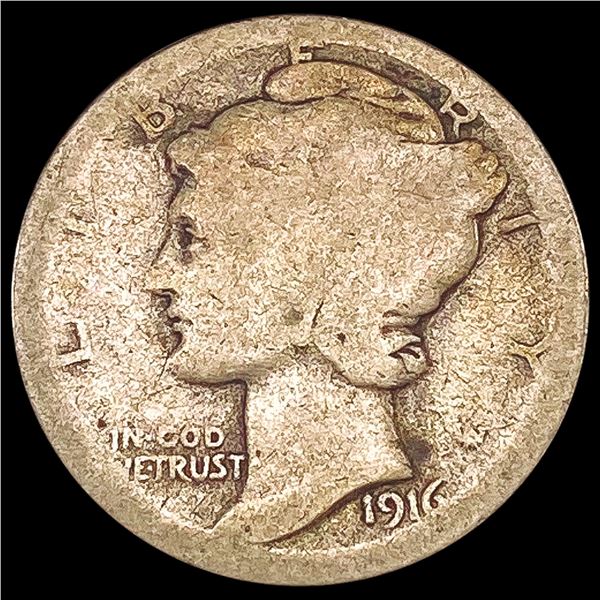 1916-D Mercury Dime NICELY CIRCULATED