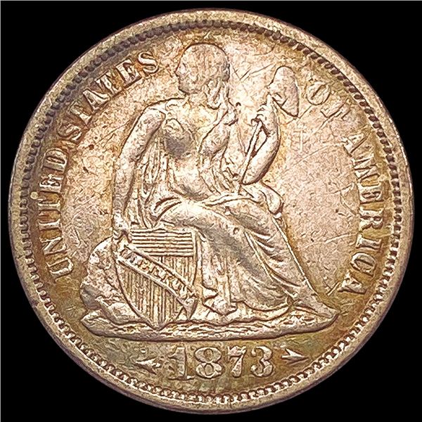1873 Seated Liberty Dime ABOUT UNCIRCULATED