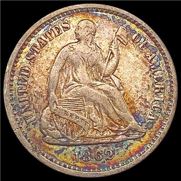 1862 Seated Liberty Half Dime ABOUT UNCIRCULATED