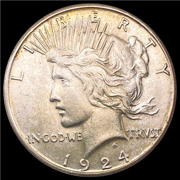 1924-S Silver Peace Dollar CHOICE AU
