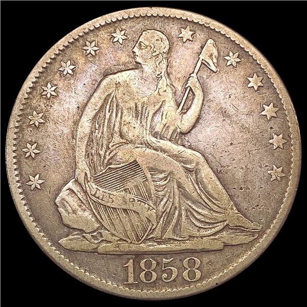 1858-O Seated Liberty Half Dollar ABOUT UNCIRCULATED