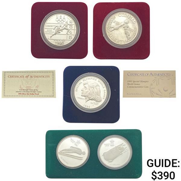 1988-1995 Olympics Silver Dollar Lot [5 Coins]