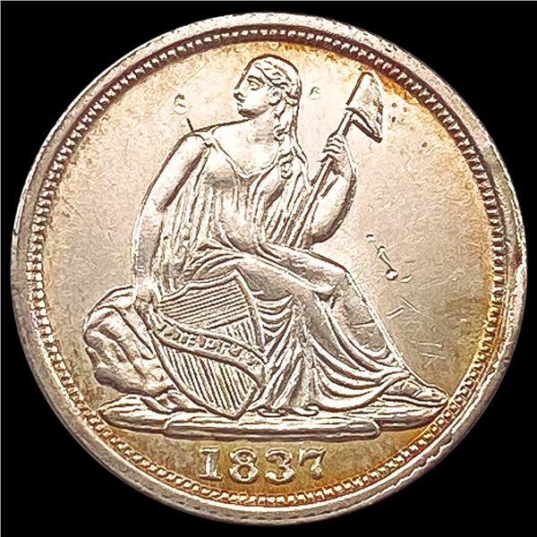1837 Seated Liberty Half Dime CLOSELY UNCIRCULATED