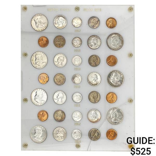 1957-1963 US Proof Set Collection [35 Coins]