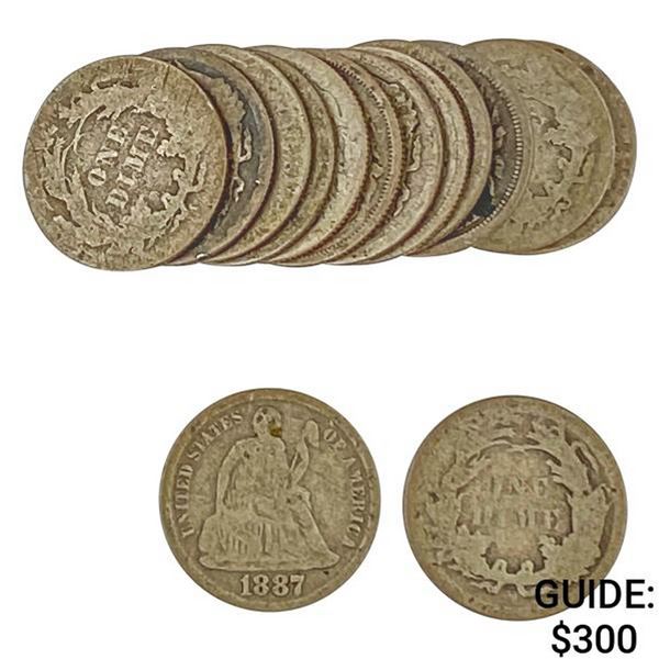 1854-1891 Seated Lberty Dime Lot [14 Coins