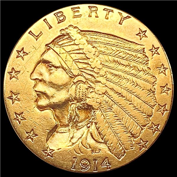 1914 $2.50 Gold Quarter Eagle NEARLY UNCIRCULATED
