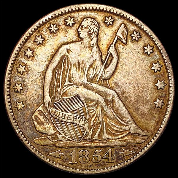 1854-O Arrows Seated Liberty Quarter ABOUT UNCIRCULATED