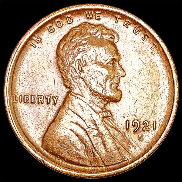 1921-S Wheat Cent CLOSELY UNCIRCULATED