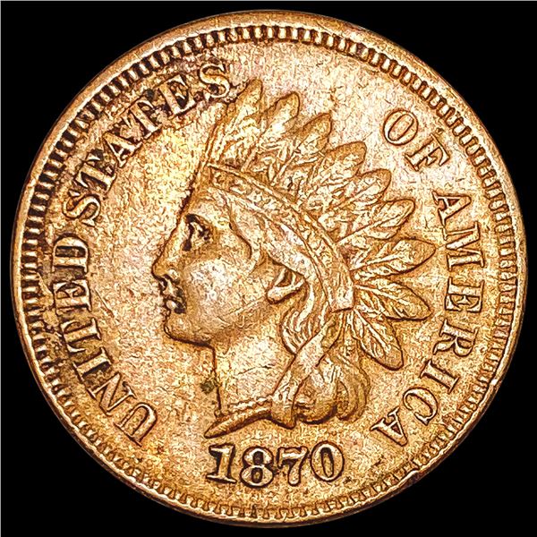 1870 Indian Head Cent ABOUT UNCIRCULATED