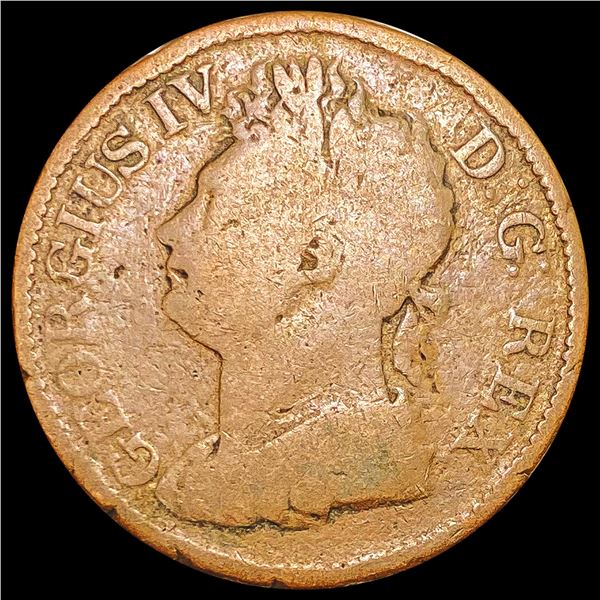 1822 Irish Copper HC NICELY CIRCULATED
