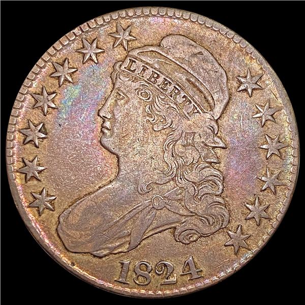 1824 Capped Bust Half Dollar LIGHTLY CIRCULATED