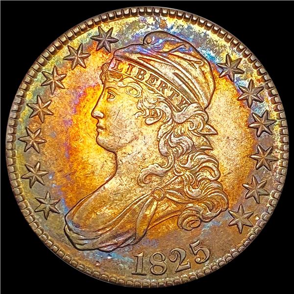 1825 Capped Bust Half Dollar NEARLY UNCIRCULATED