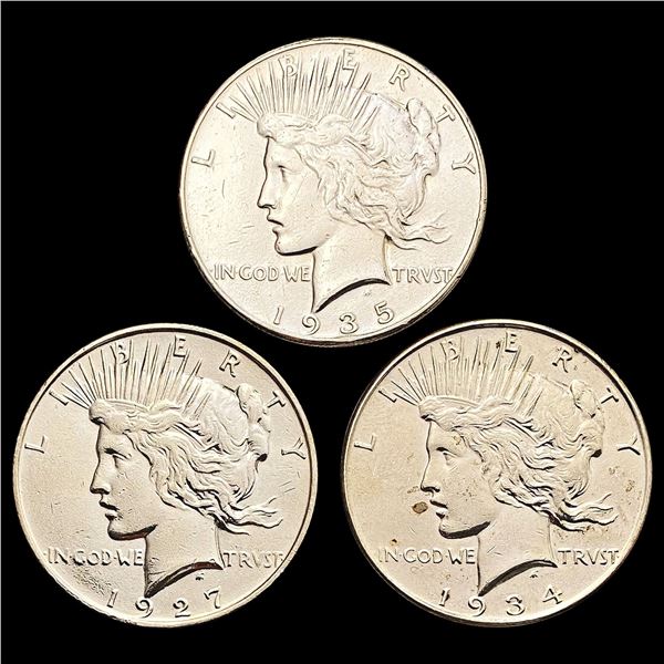 1927-1935 [3] Silver Peace Dollar HIGH GRADE