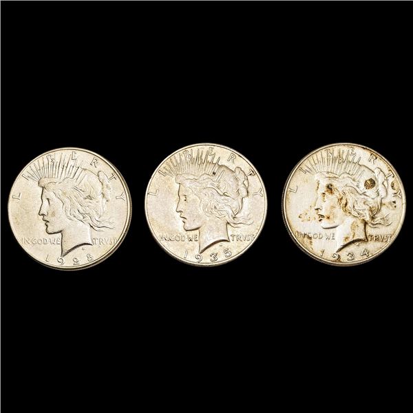 1934-1935 [3] Silver Peace Dollar HIGH GRADE