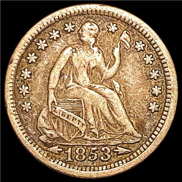1853 Arrows Seated Liberty Half Dime NICELY CIRCULATED
