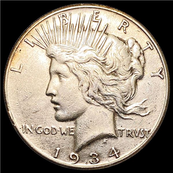 1934-S Silver Peace Dollar ABOUT UNCIRCULATED