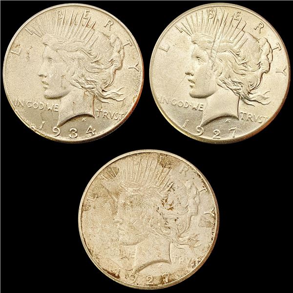 1927-1934 [3] Silver Peace Dollar HIGH GRADE