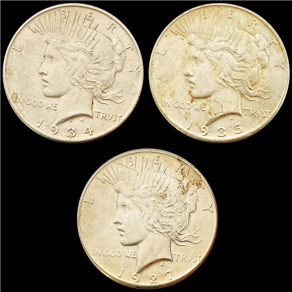 1927-1935 [3] Silver Peace Dollar HIGH GRADE