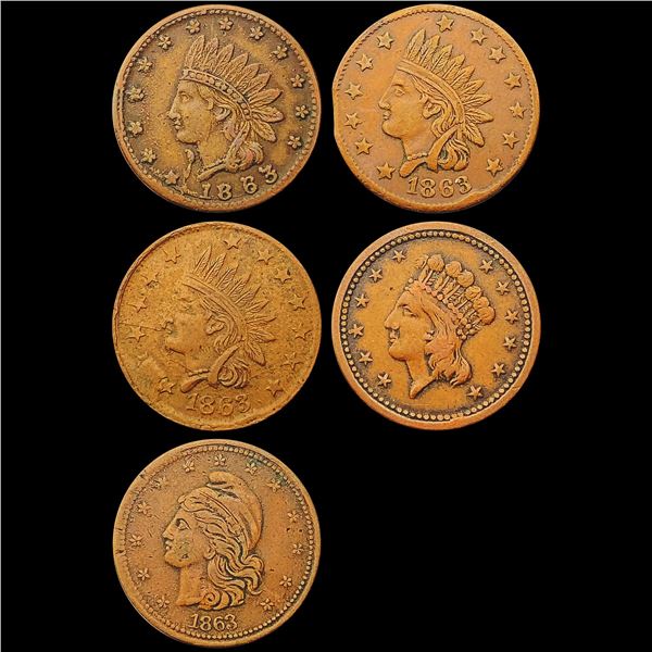 [5] Civil War Token Army & Navy HIGH GRADE