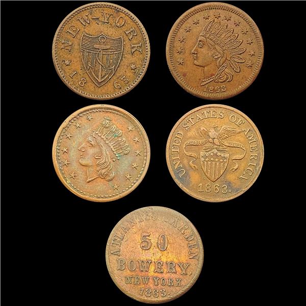 1863 [5] Copper coins HIGH GRADE