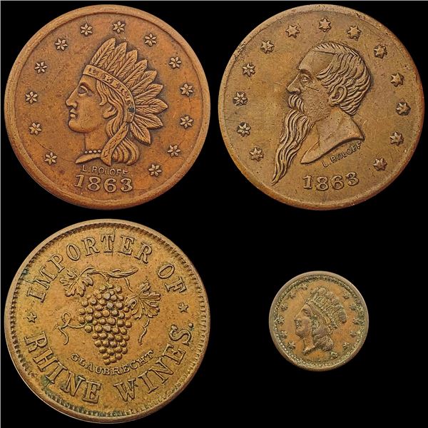 [4] 1863 Civil War Tokens HIGH GRADE