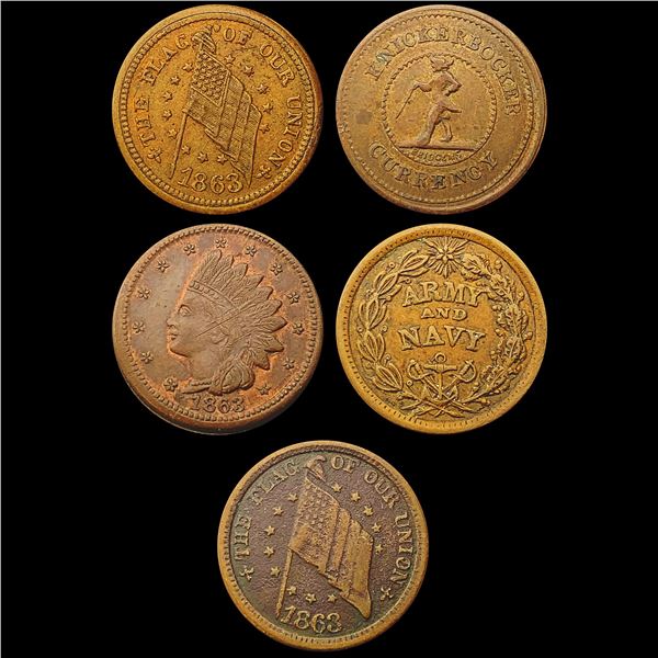 [5] 1863 Civil War Tokens HIGH GRADE