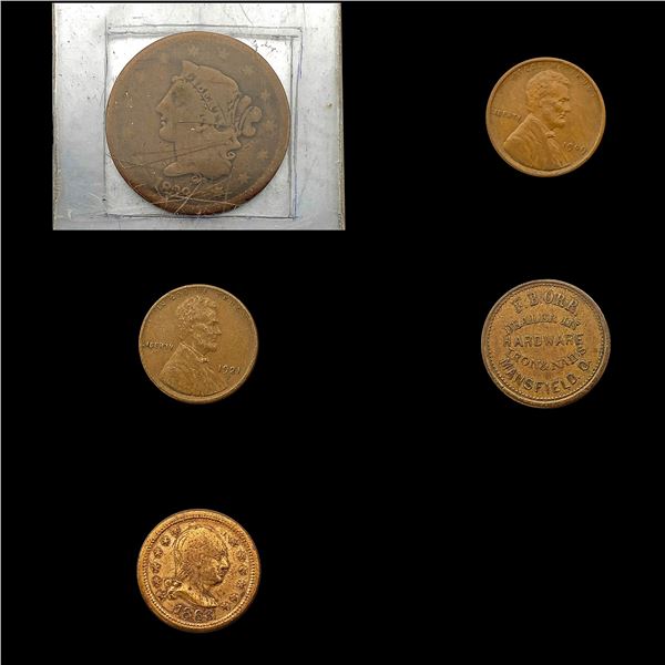 [5] 1863 Civil War Tokens HIGH GRADE