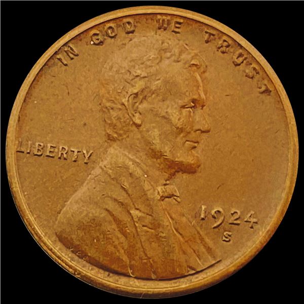 1924-S Wheat Cent CLOSELY UNCIRCULATED