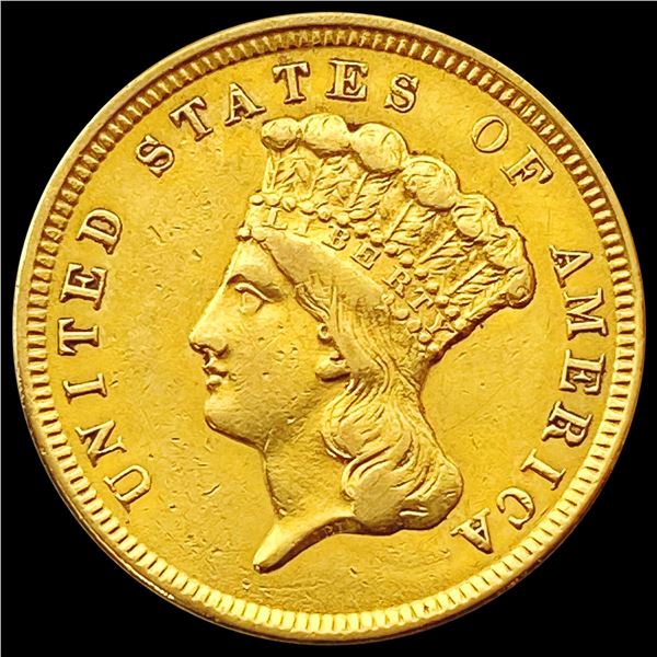 1854 $3 Gold Piece ABOUT UNCIRCULATED
