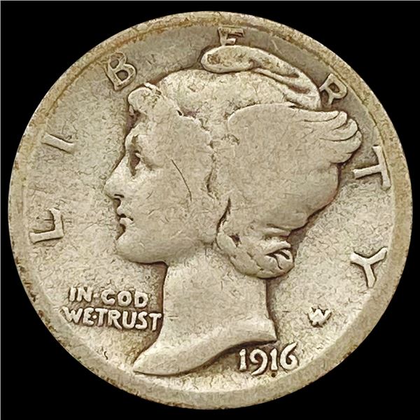 1916-D Mercury Dime NICELY CIRCULATED