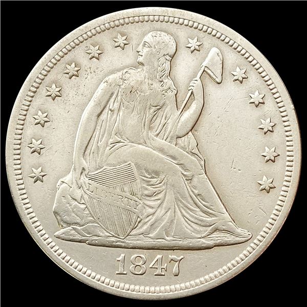 1847 Seated Liberty Dollar NEARLY UNCIRCULATED
