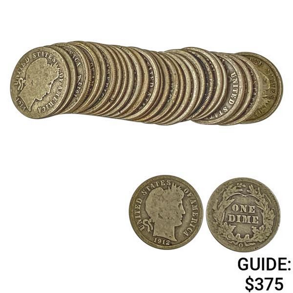 1898-1916 Barber Dime Lot [31 Coins]