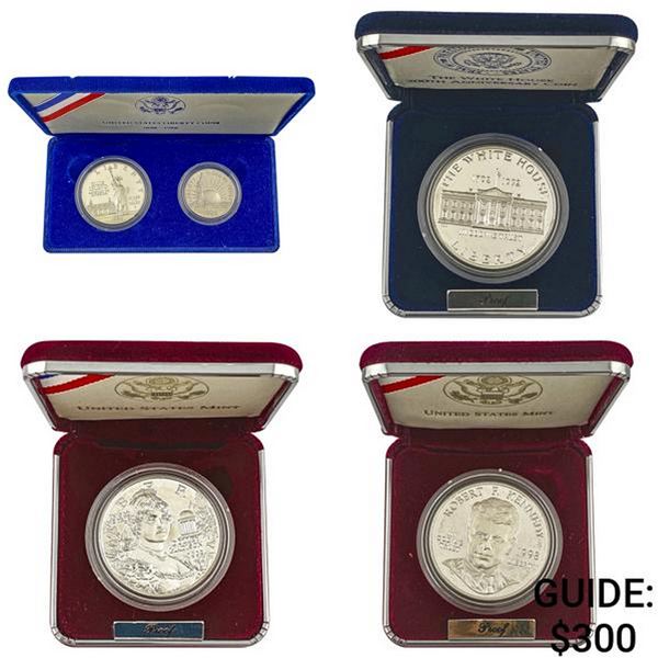 1986-1999 Varied US Commem. Silver Dollars [5 Coins]