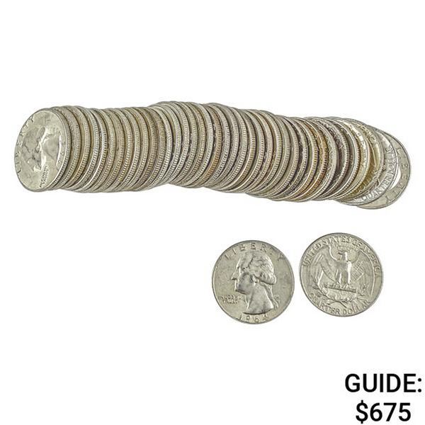 1964-D Gem BU Roll of Washington Quarters [40 Coins]