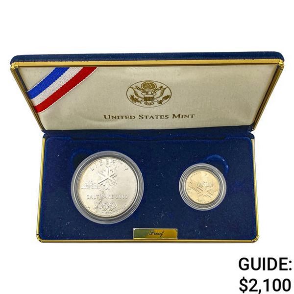 2002 Salt Lake Olympics 2 Coin .2419oz Gold