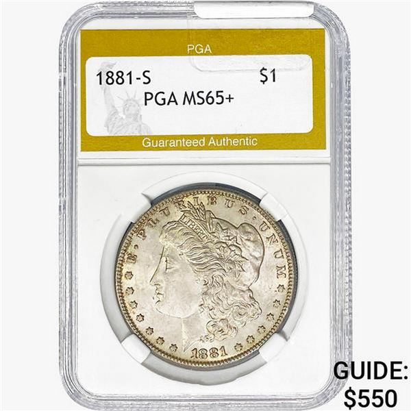 1881-S Morgan Silver Dollar PGA MS65+