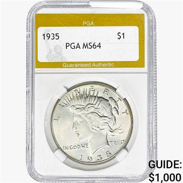 1935 Silver Peace Dollar PGA MS64