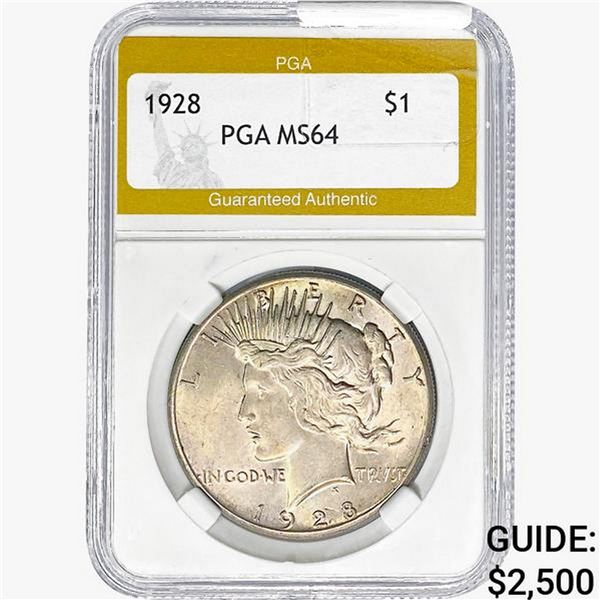 1928 Silver Peace Dollar PGA MS64