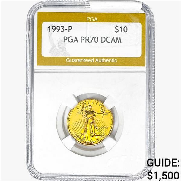 1993-P 1/4oz $10 AGE PGA PR70 DCAM