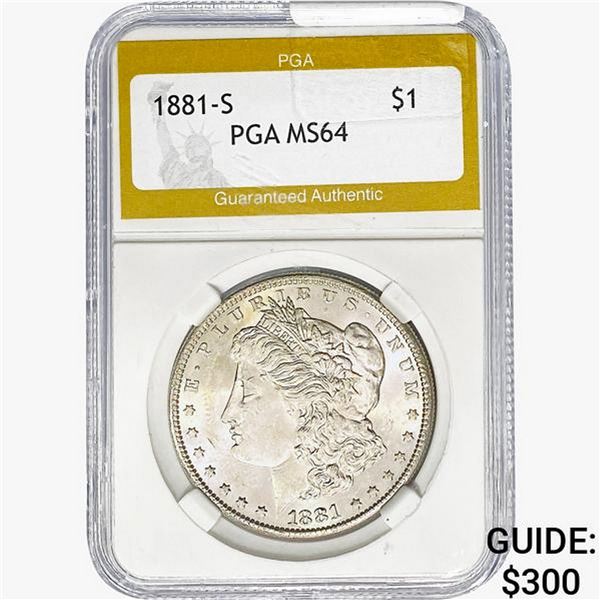 1881-S Morgan Silver Dollar PGA MS64