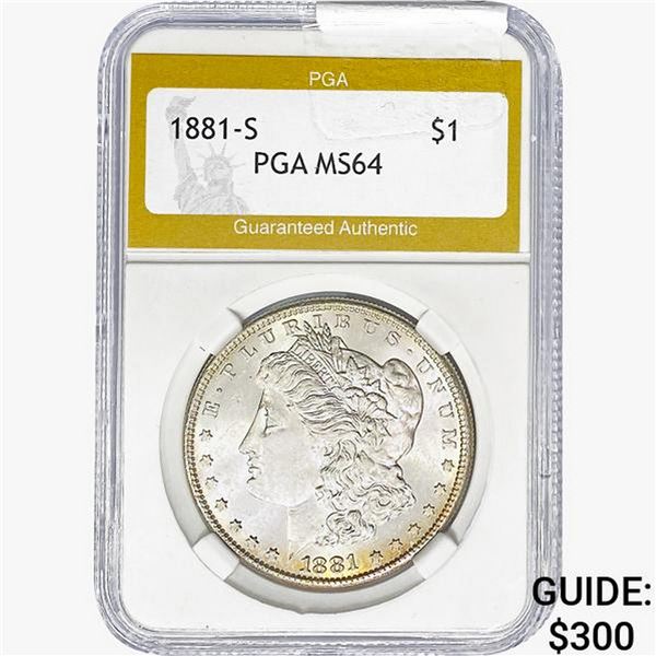 1881-S Morgan Silver Dollar PGA MS64
