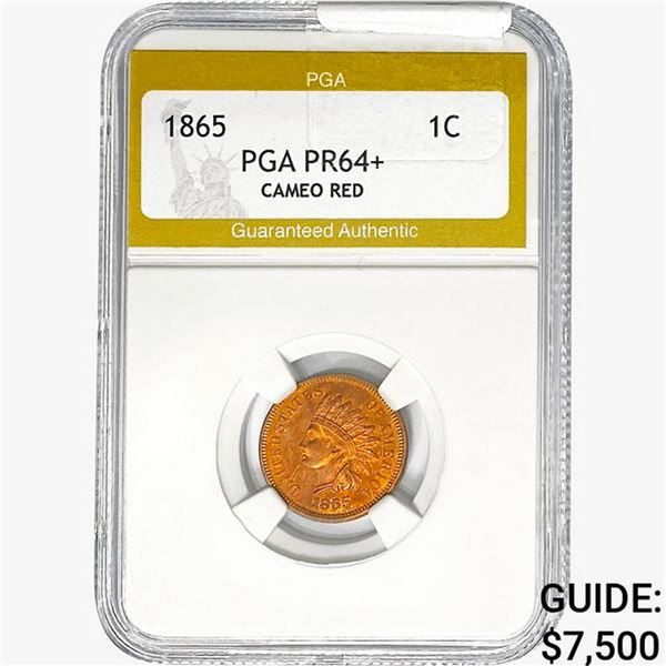 1865 Indian Head Cent PGA PR64+ CAMEO, RED