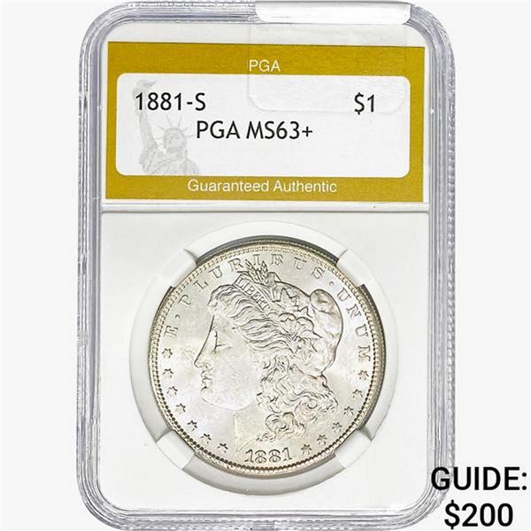 1881-S Morgan Silver Dollar PGA MS63+