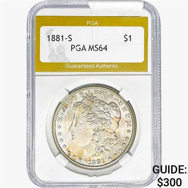 1881-S Morgan Silver Dollar PGA MS64