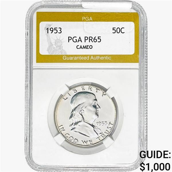 1953 Franklin Half Dollar PGA PR65 CAMEO