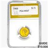 Image 1 : 1900 $2.50 Gold Quarter Eagle PGA MS67