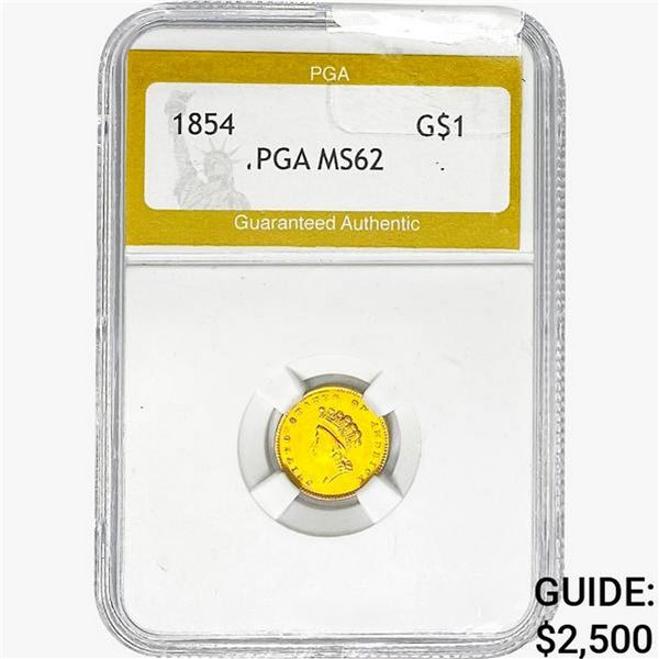1854 Rare Gold Dollar PGA MS62