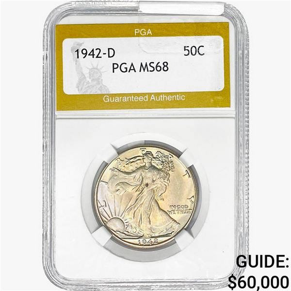1942-D Walking Liberty Half Dollar PGA MS68