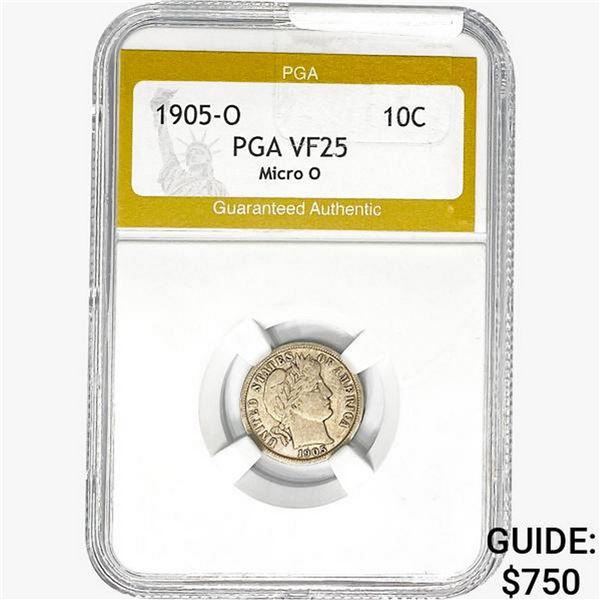 1905-O Barber Dime PGA VF25 MICRO-O